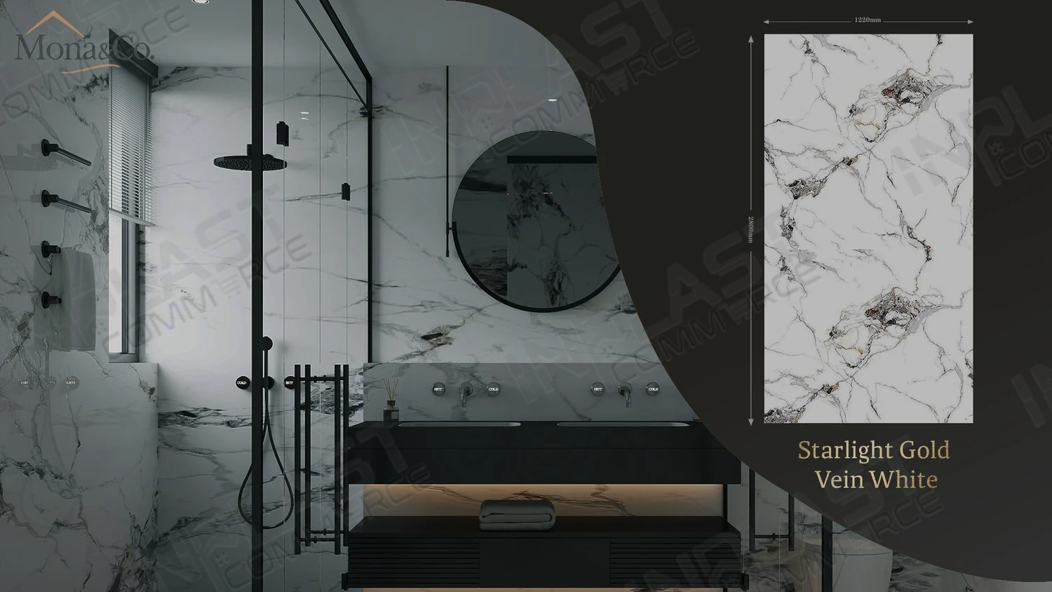 PVC Декоративен панел Starlight Gold Vein White